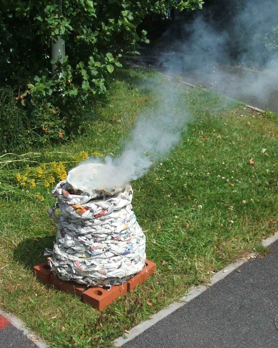 Simon stoking the kiln